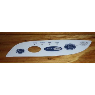 FISHER & PAYKEL NAUTILUS DW920 920 WHITE FRONT CONTROL PANEL DECAL - PART # FP521761