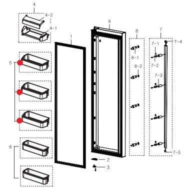 Samsung Fridge Freezer Fridge Door Shelf Upper - DA97-06177C